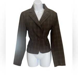 Zinc Brown Plaid Women's Blazer. Size: Medium. Great Condition.